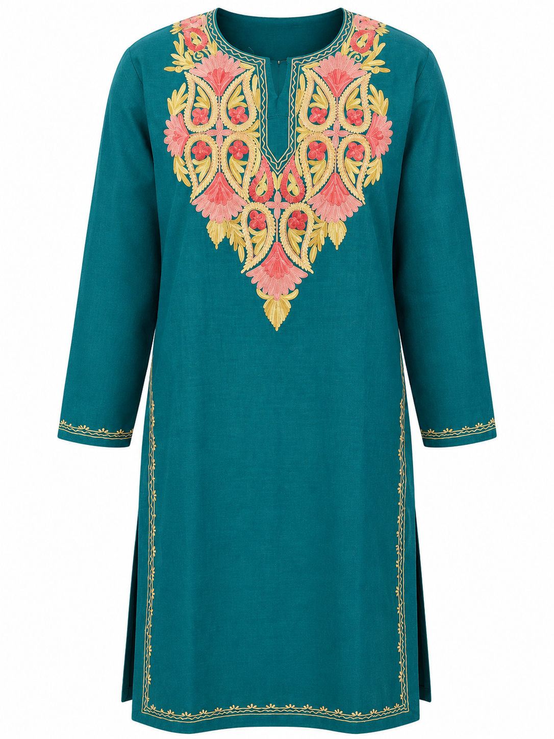 Kashmir Aari cotton Co-Ord Set | Dark Teal
